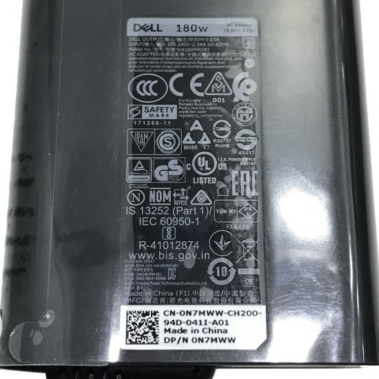180W Dell G7 15 7588 i5-8300H i7-8750H Adaptateur Original + Cordon - Cliquez sur l'image pour la fermer