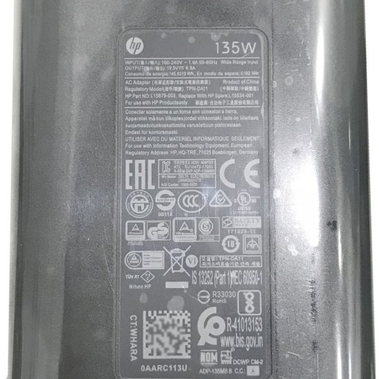 135W HP Omen 15-dc0315ng 15-dc0017ua Chargeur Original + Cordon - Cliquez sur l'image pour la fermer