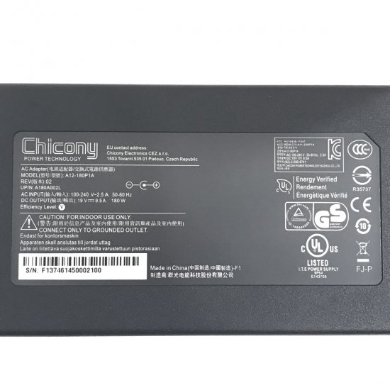 180W MSI GE63 Raider RGB 9SE-666PL AC Adaptateur Original + Cordon - Cliquez sur l'image pour la fermer