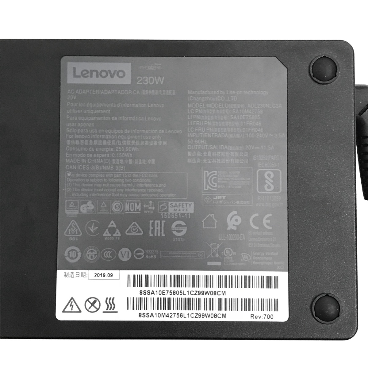 230W Lenovo Legion Y540-15IRH 81SX004PFR Chargeur Original + Cordon